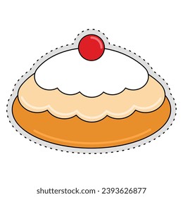 Colored hanukkah sufganiyot icon Vector illustration