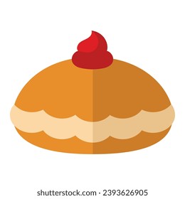 Colored hanukkah sufganiyot icon Vector illustration