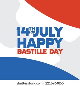 Colored happy bastille day poster Vector