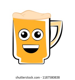 Colored happy beer mug icon