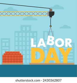 Colored Happy labor day poster Vector illustration