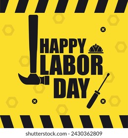 Colored Happy labor day poster Vector illustration