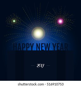 Colored happy new year background, Vector illustration