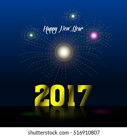 Colored happy new year background, Vector illustration