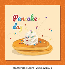 Fondo del día del panqueque Feliz de color Ilustración vectorial