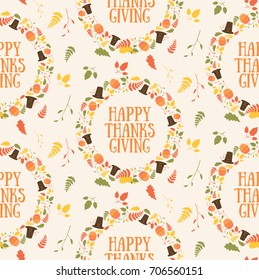 Colored happy thanksgiving day pattern