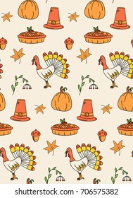 Colored happy thanksgiving day pattern