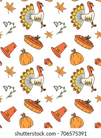 Colored happy thanksgiving day pattern