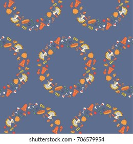 Colored happy thanksgiving day pattern
