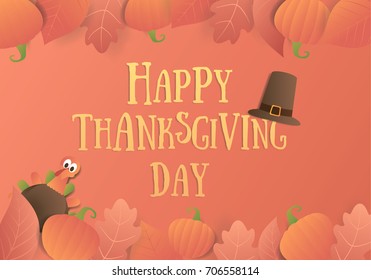 Colored happy thanksgiving day sign