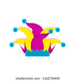 Colored harlequin hat icon