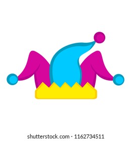 Colored harlequin hat icon