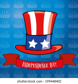 a colored hat with some stars and a ribbon for independence day