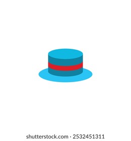 colored hat vector illustration on white background.