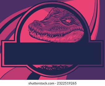 colored head crocodile mascot logo vector illustration
