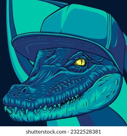 colored head crocodile mascot logo vector illustration