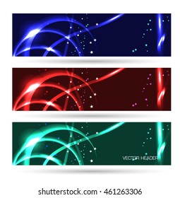 colored headers set abstract vector illustration