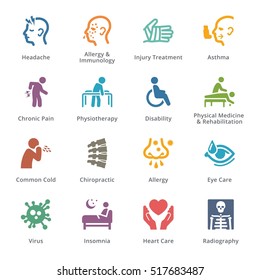 Colored Health Conditions & Diseases Icons - Sympa Series