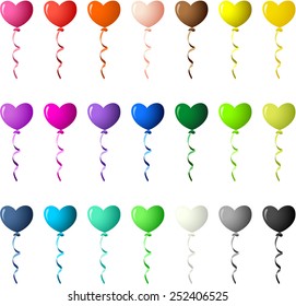Colored Heart Balloons