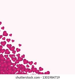 Colored Heart Illustration valentine's day card elegant festive vector with space for text. Symbols of tenderness and love