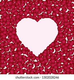 Colored Heart Illustration valentine's day card elegant festive vector with space for text. Symbols of tenderness and love