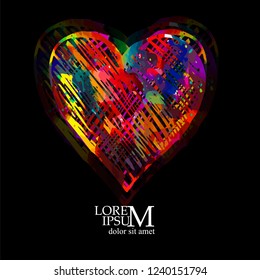 colored heart object. Vector