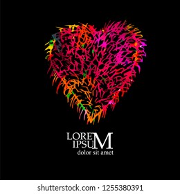 colored heart object. Vector