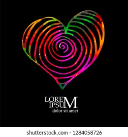 colored heart object. Vector