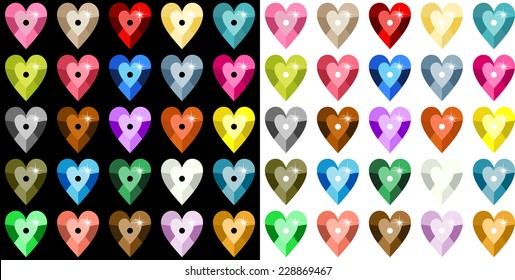 Colored Heart Sequins