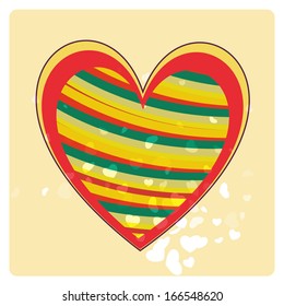 a colored heart with some white hearts 