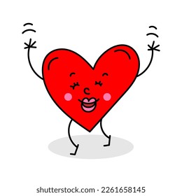 Colored heart vector illustration isolated on white background