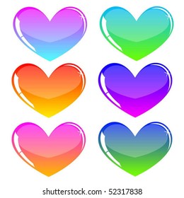 colored hearts