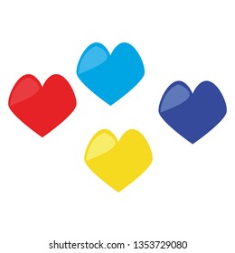 colored hearts love