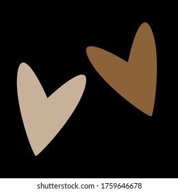 colored hearts on a black background. vector