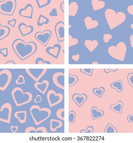 Colored hearts - seamless vector pattern