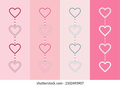 Colored Hearts For The Valentine's Day