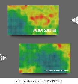 Colored heat map for temperature. Business card template. Eps10 Vector illustration