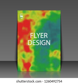 Colored heat map for temperature. Flyer template. Eps10 Vector illustration