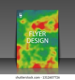 Colored heat map for temperature. Flyer template. Eps10 Vector illustration