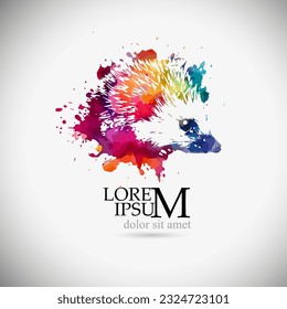 El erizo de color de las manchas. Ilustración del vector