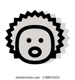 Colored Hedgehog head icon vector in cartoon design. Concept for animal. Eps10 vector illustration.