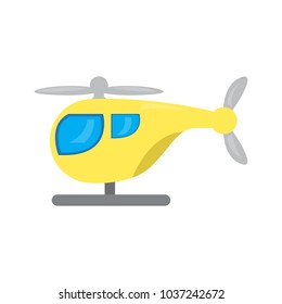 Colored helicopter toy icon