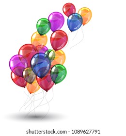 Colored helium balloons - vector for stock