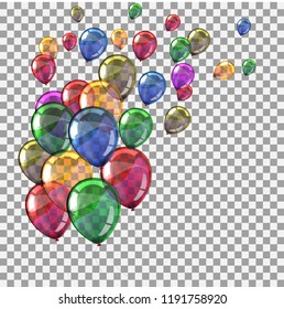 Colored helium fly balloons - vector