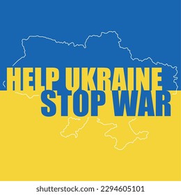 Colored help ukraine stop war template Vector