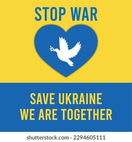 Colored help ukraine stop war template Vector