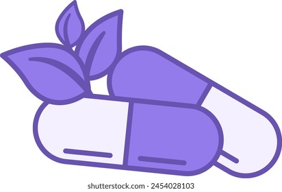 Colored Herbal Medicine Icon. Vector Icon of Medicines Made from Herbs. Natural Organic Supplements, Dietary Supplements. Wellness Concept