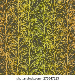 Colored herbs - vector seamless pattern