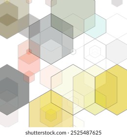 Colored hexagon background. Geometric abstraction.