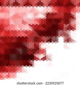 Colored hexagon background. Geometric image. Design element. Red and wheit colors.